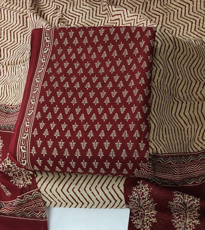 DRAVINAM Trends Jaipuri Print Cambric Cotton Unstitched Salwar Suit Dress Material for Women with Mulmul Cotton Dupatta