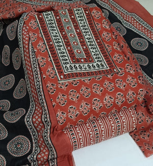 DRAVINAM Trends Women's Cambric Cotton Dress Material | Unstitch Printed Suit Set with Cotton Dupatta