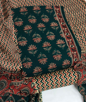 DRAVINAM Trends Jaipuri Print Cambric Cotton Unstitched Salwar Suit Dress Material for Women with Mulmul Cotton Dupatta