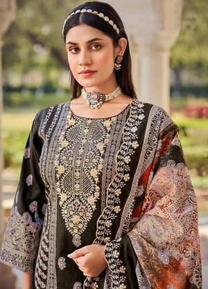 DRAVINAM Trends Women's Unstitched Salwar Suit Dress Material - Cotton Digital Printed Organza Embroidered Kameez II Unstitch Bottoms II Cotton Dupatta