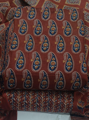 DRAVINAM Trends Jaipuri Print Cambric Cotton Unstitched Salwar Suit Dress Material for Women with Mulmul Cotton Dupatta