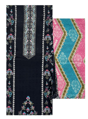 Women's Kashmiri Printed Pashmina Unstitch Salwar Suit Set – Includes 2.5 m Kameez, Heavy Spun Plain Bottom Fabric (Salwar, Pants, Dhoti, Palazzo, Chudidar Options), & 2.25 m Printed Shawl/Dupatta