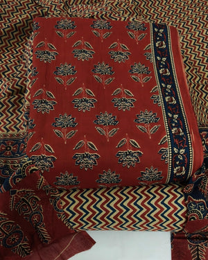 DRAVINAM Trends Jaipuri Print Cambric Cotton Unstitched Salwar Suit Dress Material for Women with Mulmul Cotton Dupatta