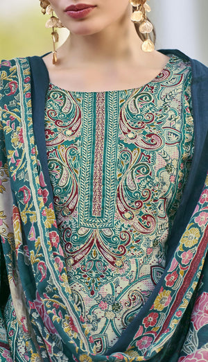 DRAVINAM Trends Kurti 2.50 mtrs, Pure Cotton (3 mtrs apx), Pure MAL MAL Cotton Dupatta Print (2.30|Black