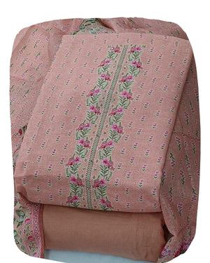 DRAVINAM Trends Women's Premium Pure Linen Floral Printed Unstitched Salwar Suit Dress Material with Dupatta