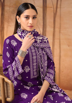 DRAVINAM Trends Women's Winter Wear Unstitched Discharge Print Hand Work Woollen Viscose Pashmina Salwar Suit Dress Material with Pashmina Printed Shawl Dupatta