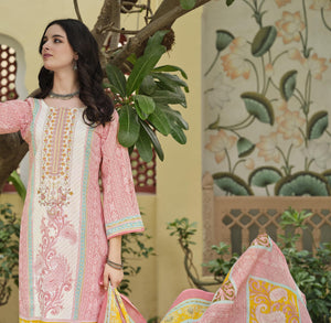 DRAVINAM Trends Kurti 2.50 mtrs, Pure Cotton Salwar (3 mtrs apx), Pure Cotton Mal Mal Print (2.30|Light Brown 1
