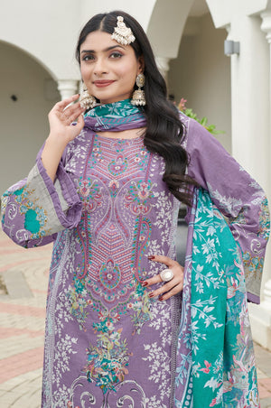 DRAVINAM Trends Unstitched Suit Material Karachi Lawn Cotton Pakistani Digital Printed Embroidered Kameez with Unstitched Bottoms and Cotton Dupatta