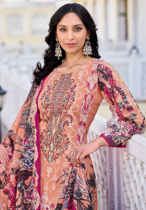DRAVINAM Trends Kurti 2.50 mtrs, PURE COTTON DYED (2.7 m),PURE LAWN MULMUL DIGITAL PRINT VOIL DUP (2.25|Black