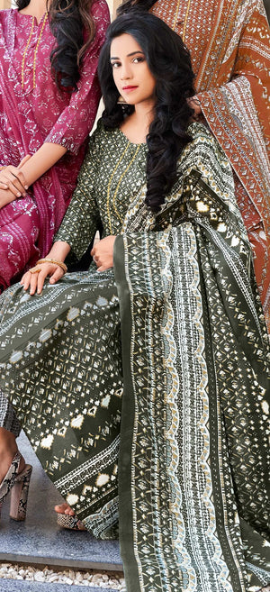 DRAVINAM Trends Women's Pure Cotton Batik Printed Unstitiched Salwar Suit Dress Material with Cotton Printed Dupatta (Pink)