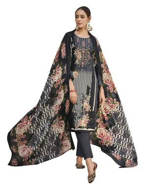DRAVINAM Trends Unstitched Pakistani Print Embroidered Cotton Salwar Suit Dress Materials with Dupatta