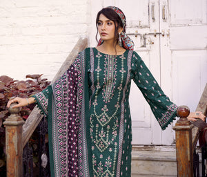 DRAVINAM Trends Unstitched Karachi Lawn Cotton Pakistani Digital Printed Embroidered Suit Dress Material with Unstitched Bottoms and Cotton Dupatta