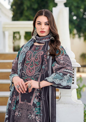 DRAVINAM Trends Women's Unstitched Salwar Suit Dress Material - Cotton Digital Printed Organza Embroidered Kameez II Unstitch Bottoms II Cotton Dupatta
