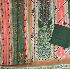 DRAVINAM Trends Women's Pure Cotton Unstitched Salwar Suit Dress Material Set | Pakistani Prints with Embroidery I Mulmul Dupatta