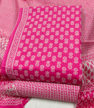 DRAVINAM Trends Jaipuri Print Cambric Cotton Unstitched Salwar Suit Dress Material for Women with Mulmul Cotton Dupatta