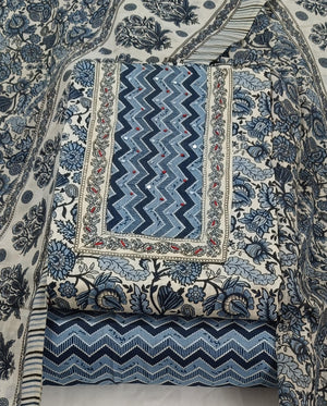 DRAVINAM Trends Women's Ethnic Pure Cotton Jaipuri Printed Unstitched Salwar Suit Dress Material with Dupatta