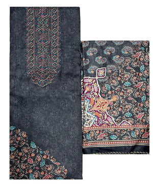 DRAVINAM Trends Women's Swaroski Work Unstitched Digital Printed Embroidered Winter Woollen Pashmina Salwar Suit Dress Material with Woolen Shawl Dupatta