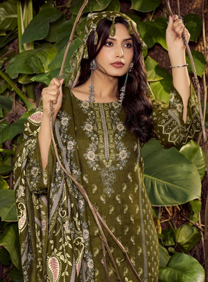 DRAVINAM Trends Women's Unstitched Winter Wear Woollen Pashmina Salwar Suit Dress Material with Pashmina Printed Shawl Dupatta