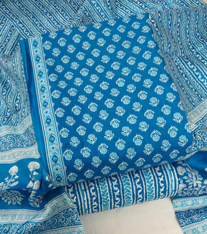 DRAVINAM Trends Jaipuri Print Cambric Cotton Unstitched Salwar Suit Dress Material for Women with Mulmul Cotton Dupatta