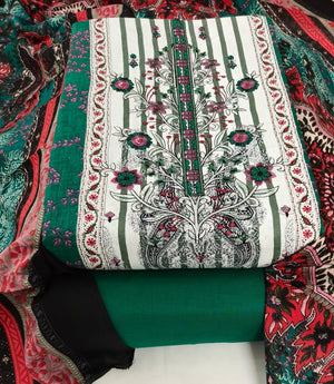 DRAVINAM Trends Women's Pure Cotton Unstitched Salwar Suit Dress Material Set | Pakistani Prints with Embroidery I Mulmul Dupatta