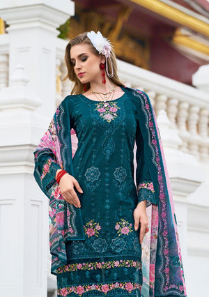 DRAVINAM Trends Kurti 2.50 mtrs, Pure Cotton (3 mtrs apx), Pure MAL MAL Cotton Dupatta Digital Print|Rust