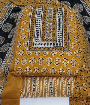 DRAVINAM Trends Women's Cambric Cotton Dress Material | Unstitch Printed Suit Set with Cotton Dupatta