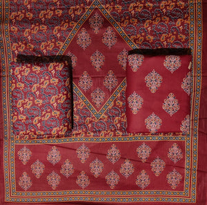 DRAVINAM Trends Jaipuri Print Cambric Cotton Unstitched Salwar Suit Dress Material for Women with Mulmul Cotton Dupatta