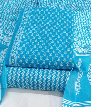 DRAVINAM Trends Jaipuri Print Cambric Cotton Unstitched Salwar Suit Dress Material for Women with Mulmul Cotton Dupatta