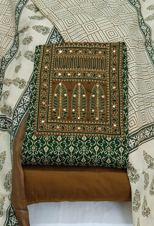 DRAVINAM Trends Women's Ethnic Pure Cotton Jaipuri Printed Unstitched Salwar Suit Dress Material with Dupatta