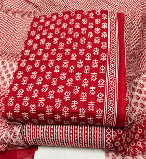 DRAVINAM Trends Jaipuri Print Cambric Cotton Unstitched Salwar Suit Dress Material for Women with Mulmul Cotton Dupatta