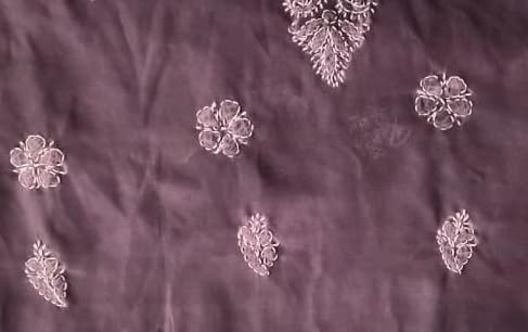 DRAVINAM Trends Women Unstitched Lucknow Hand Work Chikankari Faux Georgette Suit Dress Material with Dupatta