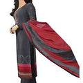 DRAVINAM Trends Women's Crepe Embroidered Chudidaar Dress Material (Free Size_Grey)