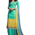 DRAVINAM Trends Women's Unstitched Printed Pashmina Wool Salwar Suit Dress Material with Chiffon Dupatta