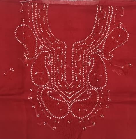 DRAVINAM Trends Women’s Cotton Unstitched Chikankari Suit Set with Dupatta & Bottom | Hand-Embroidered Lucknowi Dress Material | Premium Ethnic Wear for Women | Free Size (3-Piece)