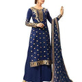 DRAVINAM Trends Women's Unstitched Banarasi silk Zari Woven Salwar Suit Dress Material with Chifon Gold Print Dupatta (Dupatta)