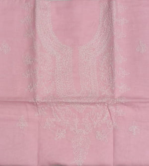 DRAVINAM Trends Women’s Cotton Unstitched Chikankari Suit Set with Dupatta & Bottom | Hand-Embroidered Lucknowi Dress Material | Premium Ethnic Wear for Women | Free Size (3-Piece)