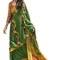 DRAVINAM Trends Women's Khadi Linen Saree With Blouse Piece (Palash5*6_Green)