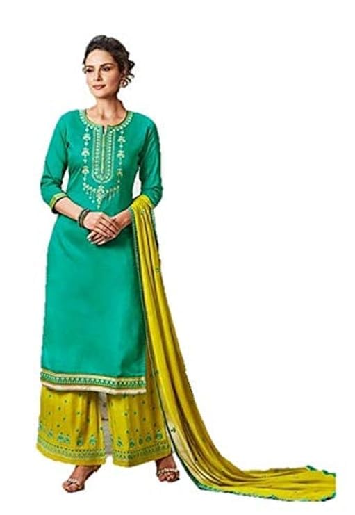 DRAVINAM Trends Women's Unstitched Cotton Salwar Suit Dress Material with Nazmeen dupatta