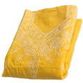 DRAVINAM Trends Women’s Cotton Unstitched Chikankari Suit Set with Dupatta & Bottom | Hand-Embroidered Lucknowi Dress Material | Premium Ethnic Wear for Women | Free Size (3-Piece)