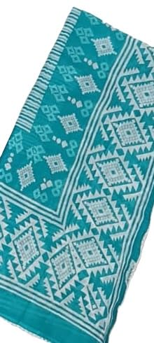 DRAVINAM Trends Women's Jaipuri Printed Embroidered and Hand Work Premium Cambric Cotton Unstitched Salwar Suit Dress Material with Mulmul Cotton Dupatta
