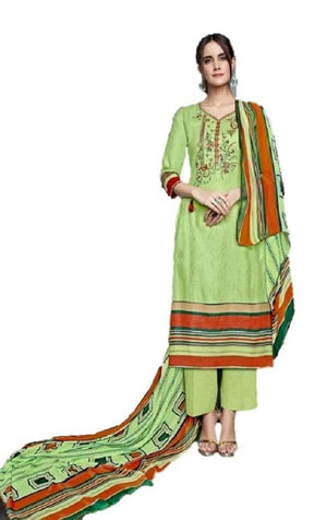 DRAVINAM Trends Women's Unstitched Palazzo Salwar Suit Dress Material with Nazmeen dupatta (Free size)