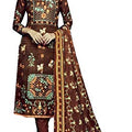DRAVINAM Trends Women's Wool Unstitched Salwar Suit (Pashmina_O1_Brown_Free Size)