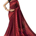 DRAVINAM Trends Women's Silk Blend Printed saree with Blouse Piece (Maroon)