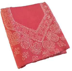 DRAVINAM Trends Women’s Cotton Unstitched Chikankari Suit Set with Dupatta & Bottom | Hand-Embroidered Lucknowi Dress Material | Premium Ethnic Wear for Women | Free Size (3-Piece)