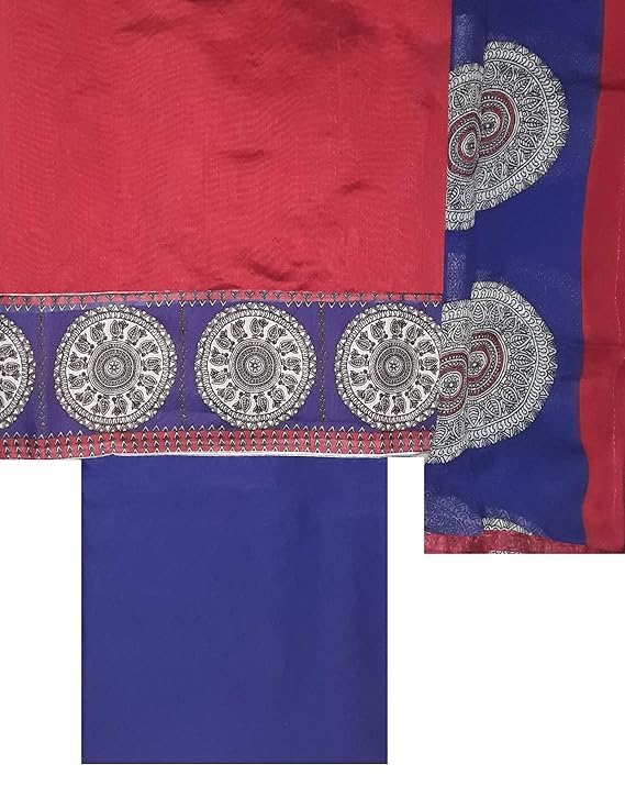 DRAVINAM Trends Women's Modal Cotton Unstitched Salwar Suit Dress Material with Printed Chiffon Dupatta