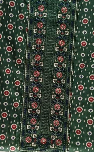 DRAVINAM Trends Women's Premium Cotton Jaipuri Printed Embroidered and Hand Work Unstitched Salwar Suit Dress Material with Mulmul Cotton Dupatta