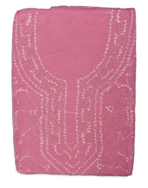 DRAVINAM Trends Women’s Cotton Unstitched Chikankari Suit Set with Dupatta & Bottom | Hand-Embroidered Lucknowi Dress Material | Premium Ethnic Wear for Women | Free Size (3-Piece)
