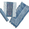 DRAVINAM Trends Women's Premium Cotton Jaipuri Printed Embroidered and Hand Work Unstitched Salwar Suit Dress Material with Mulmul Cotton Dupatta