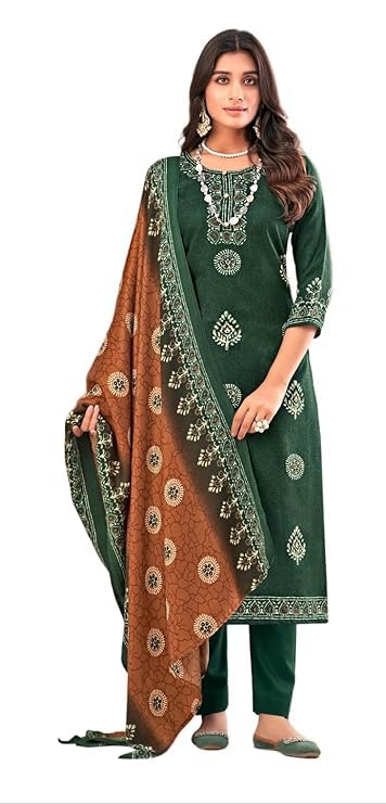 DRAVINAM Trends Women's Digital Printed Pashmina Unstitched Salwar Suit Dress Material with Digital Printed Pashmina Shawl Dupatta