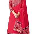 DRAVINAM Trends Women's Unstitched Kaani Print Woollen Pashmina Salwar Suit Dress Material with Pashmina Printed Shawl Dupatta (Free Size_Peach)